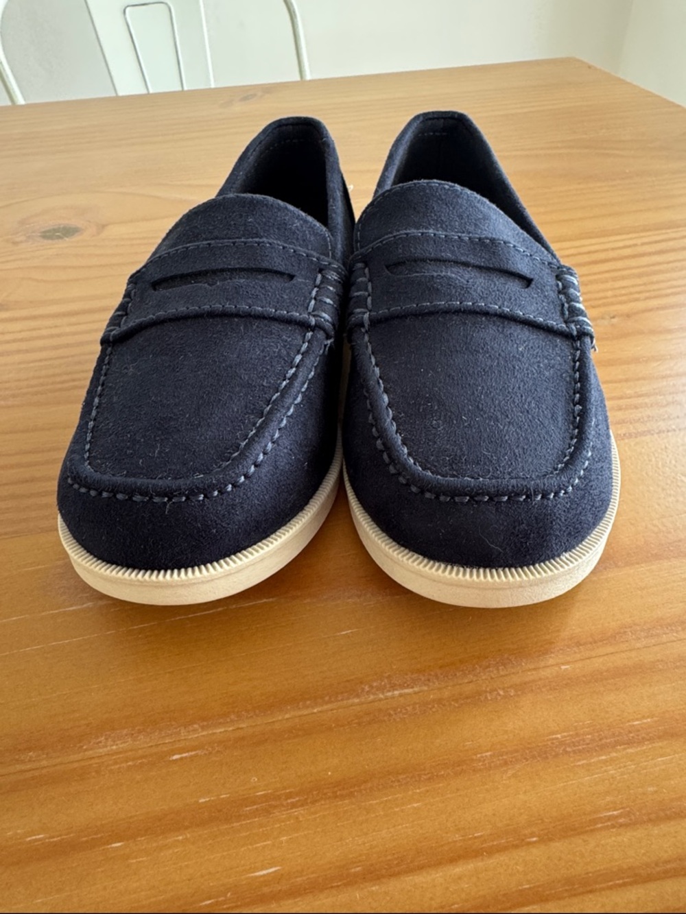 H&M boys Dark Blue Suede Penny Loafers - Picture 2 of 8